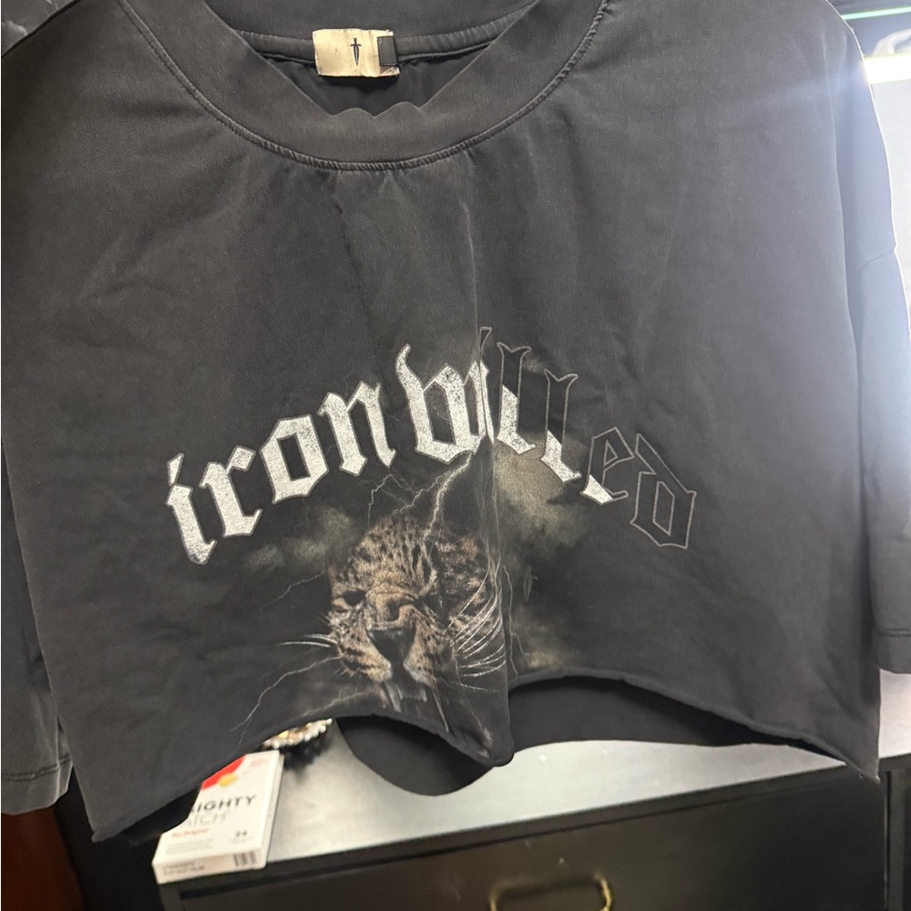 Black Iron Willed Crop Top